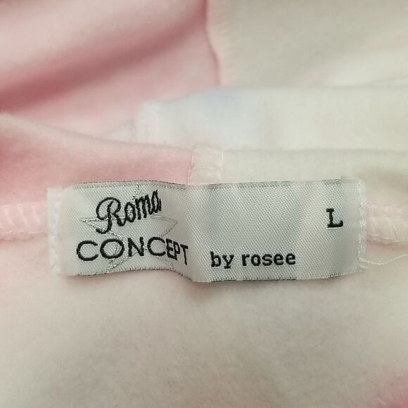 Roma Concept by Rosee YMMMY Crop Open Back Hoodie Pink Blue White Tie Dye SZ L - Picture 5 of 7